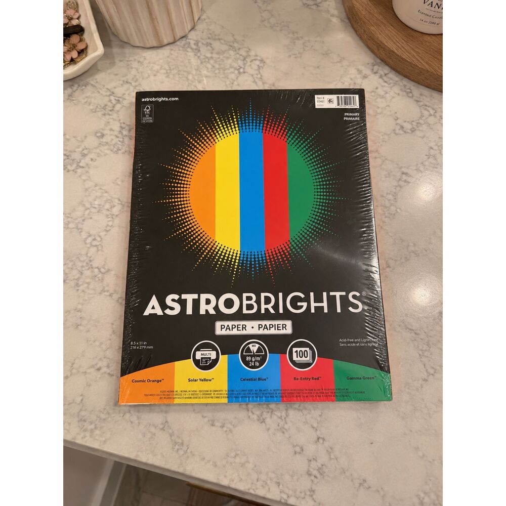 Astrobrights Primary Color Paper 100 Sheets New